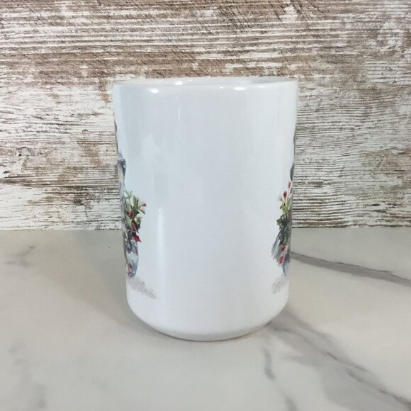 Plaid Snowman Winter Mug 15 oz Ceramic Coffee Cup - Picture 4 of 5